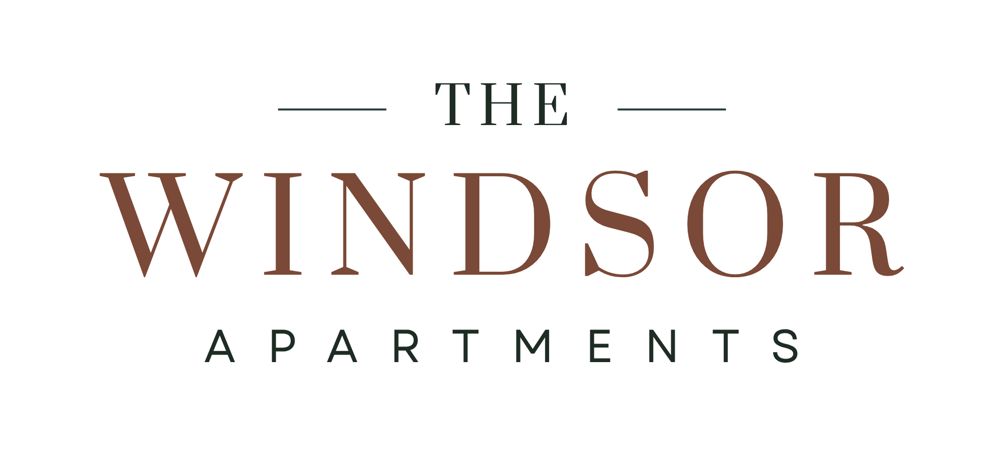 The image is a logo for The Windsor Apartments.